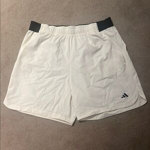 (L) Adidas Cream “7 Adjustable Aeroready Athletic Shorts